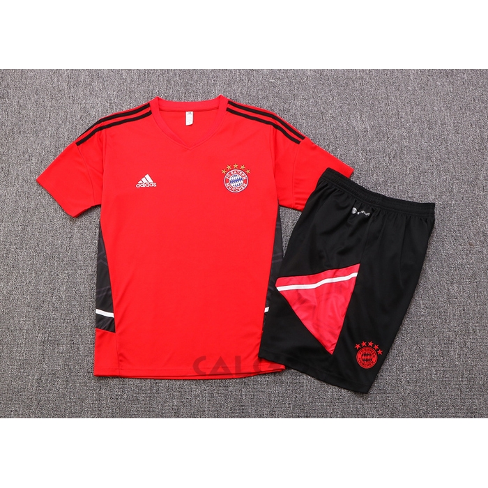 Tuta da Track Bayern Monaco Manica Corta 2022-2023 Rosso - Pantaloncini